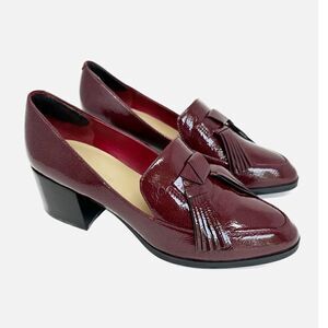 MARC FISHER Phylicia 2 Vegan Patent Leather Block Heel Loafer Size 7.5